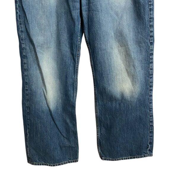 Banana Republic Men's Relaxed Fit Jeans Size 36x30 Blue Faded Light Distress - Picture 6 of 16